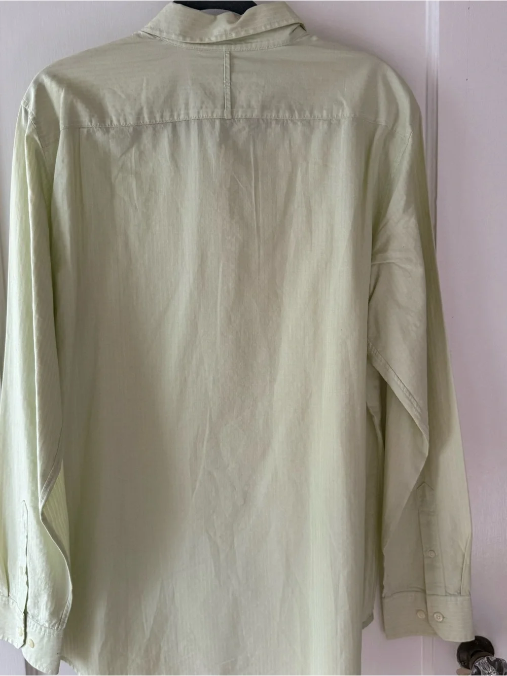 Banana Republic Pale Mint Lime Green Long-Sleeve Dress Shirt size Large